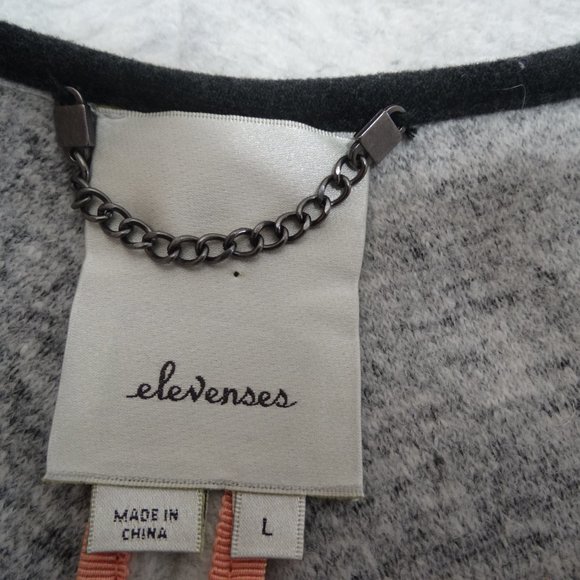 Anthropologie ELEVENSES Asymmetrical long Jacket/Coat LARGE Ardsley striped - Picture 8 of 11